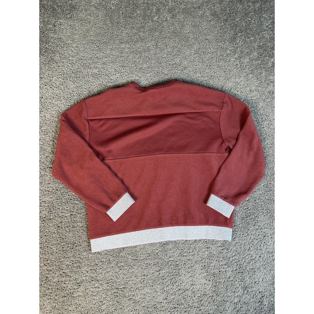 Nike Sweatshirt Womens M Red Fleece Pullover Colorblock Glitter CJ0007-661 - Picture 7 of 12